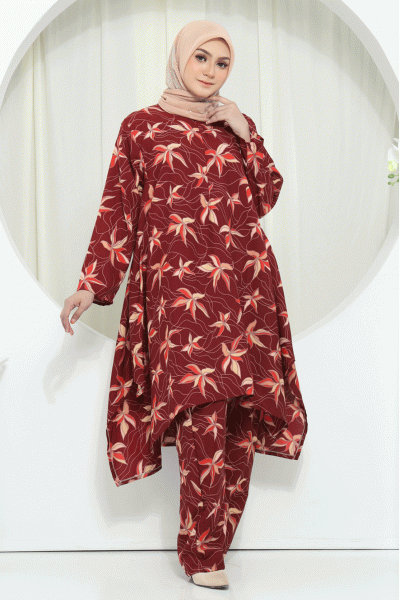 LOFAR PRINTED SET -  MEROON